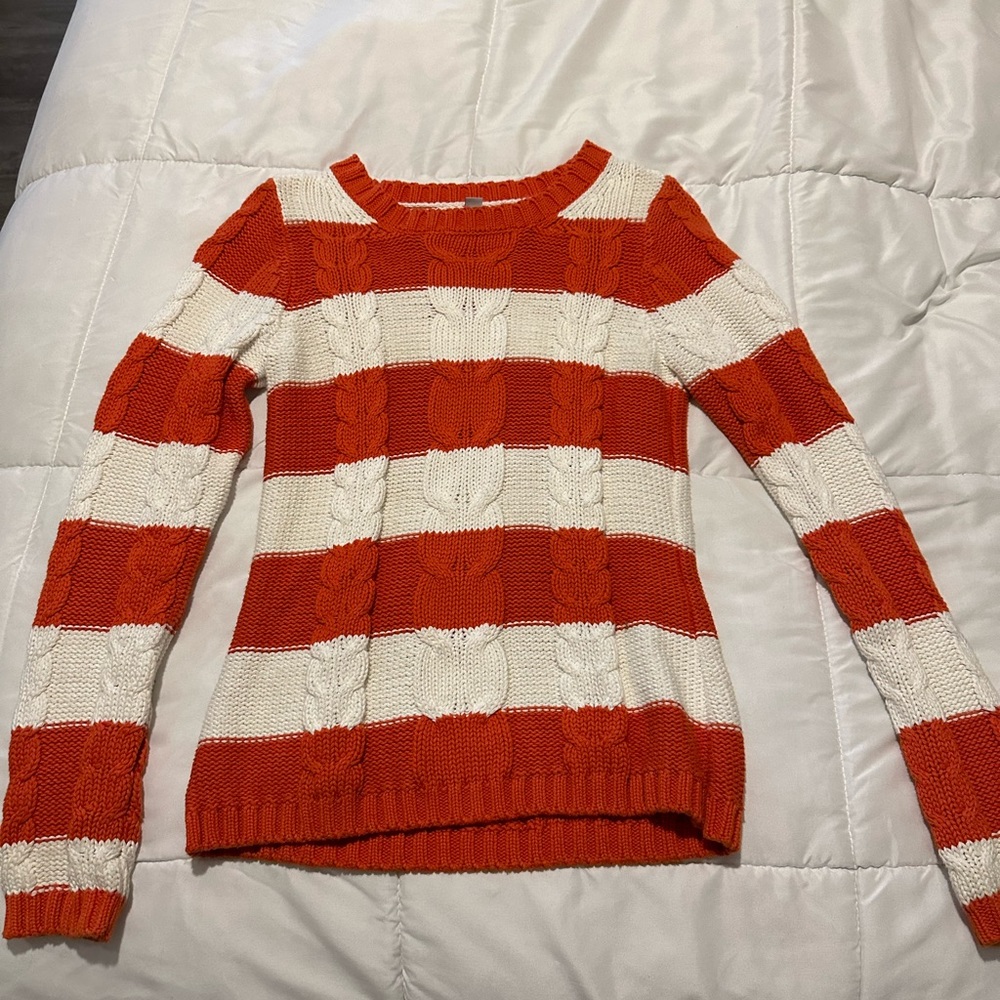 Orange striped sweater